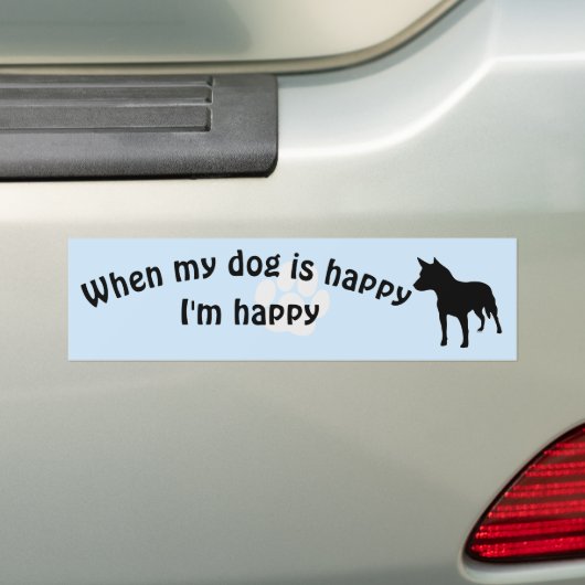 Als Mijn hond een Happy v11-Bumpersticker is Bumpersticker (Op auto)