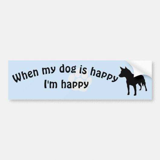 Als Mijn hond een Happy v11-Bumpersticker is Bumpersticker (Voorkant)