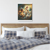 Als mijn huisdier mens was Rekbaar canvas Afdruk (Insitu (Slaapkamer))