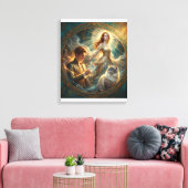 Als mijn huisdier mens was Rekbaar canvas Afdruk (Insitu (Woonkamer))