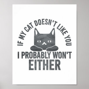 Als mijn kat je niet leuk vindt, zal ik ook niet g poster
