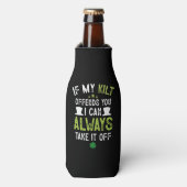 Als mijn kilt je beledigt, grappige St. Patrick's Flesjeskoeler (Fles Voorkant)