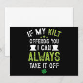 Als mijn kilt je beledigt, grappige St. Patrick's Kaart (Voorkant / Achterkant)