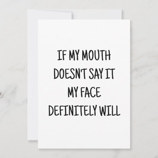 Als mijn mond het niet zegt, zal mijn gezicht grap kaart (Voorkant)