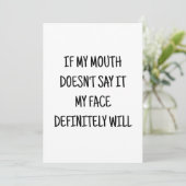 Als mijn mond het niet zegt, zal mijn gezicht grap kaart (Staand voorkant)