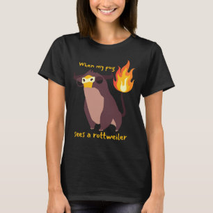 Als mijn mopshond een rottweiler ziet t-shirt