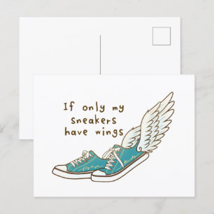Als mijn sneakers alleen vleugels heeft briefkaart
