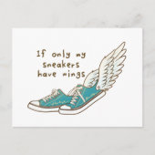 Als mijn sneakers alleen vleugels heeft briefkaart (Voorkant)