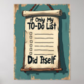 Als mijn to-do-lijst zichzelf maar een grappig dru poster (Voorkant)