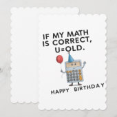 Als mijn wiskunde klopt ben je oud Funny Vader Ver Feestdagenkaart (Voorkant / Achterkant)