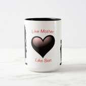 Als moeder als zoon Silhouette 15 oz Mok (Center)