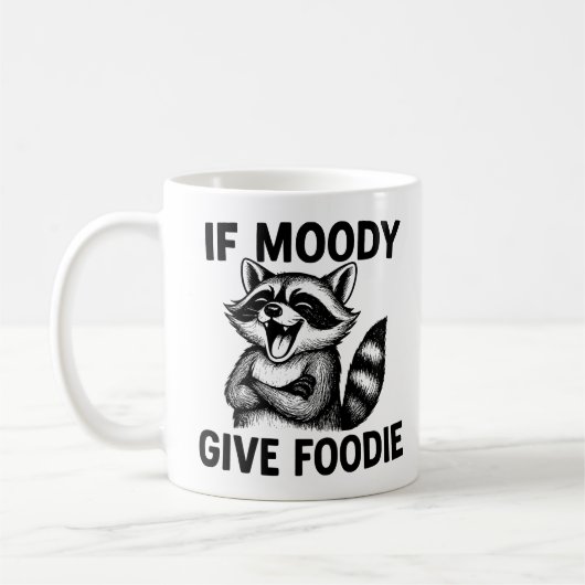 Als Moody, geef Foodie Hangry wasbeer Mok (Links)