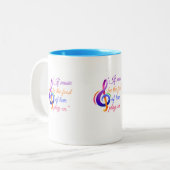 Als muziek een  liefdesquote design is. tweekleurige koffiemok (Voorkant links)