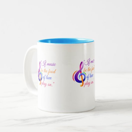 Als muziek een  liefdesquote design is. tweekleurige koffiemok (Voorkant links)