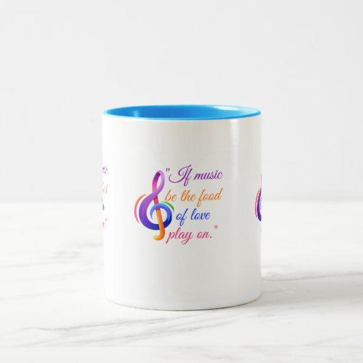 Als muziek een  liefdesquote design is. tweekleurige koffiemok (Center)