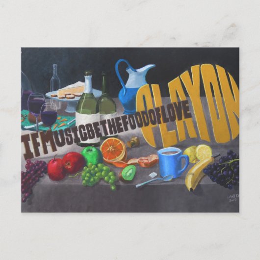 Als Muziek Het Eten Van De Liefde Is Briefkaart (Voorkant)