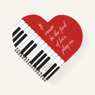 Als muziek het voedsel is van de liefde - piano-th notitieboek