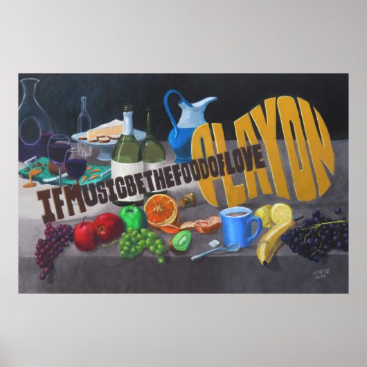 Als muziek het voedsel van de liefde is poster (Voorkant)