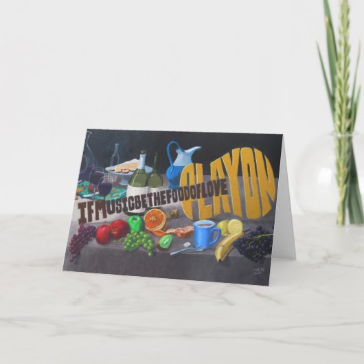 Als Muziek het Voedsel van de Liefde Wenskaart is Kaart (Voorkant)