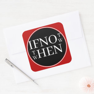 Als niet nu Sticker