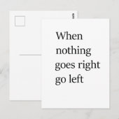 Als niets goed gaat, ga dan links briefkaart (Voorkant / Achterkant)