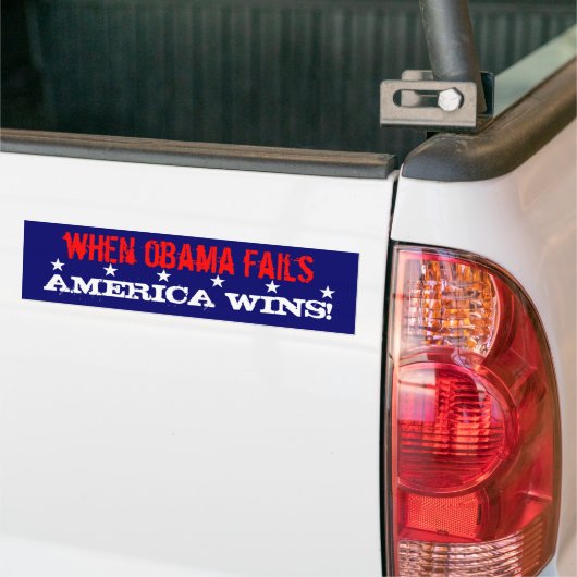 Als Obama faalt, wint Amerika! Bumpersticker (Op Truck)