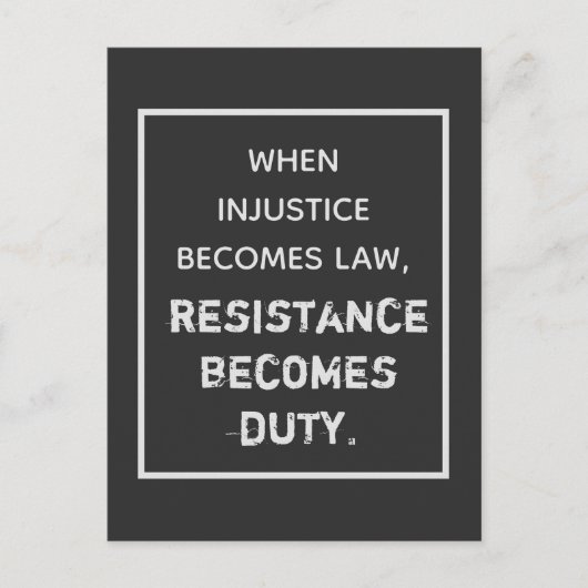 Als onrecht een wet wordt, is verzet een plicht briefkaart (Voorkant)