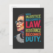 Als onrecht wet wordt, wordt verzet plicht aankondigingskaart (Voorkant / Achterkant)