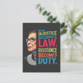 Als onrecht wet wordt, wordt verzet plicht aankondigingskaart (Staand voorkant)