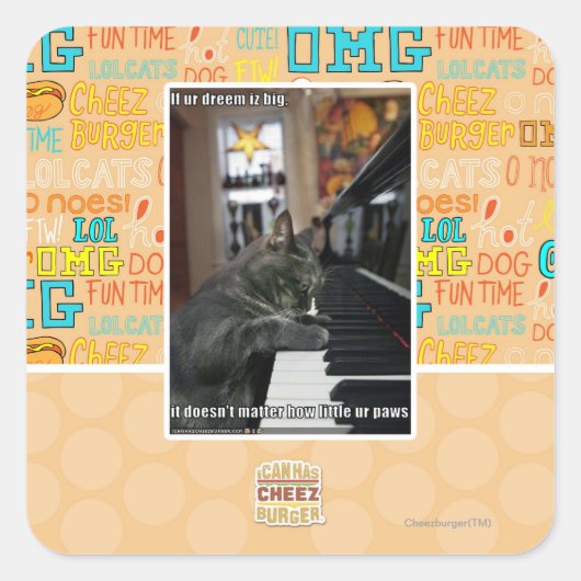 Als onze droom groot is vierkante sticker (Voorkant)