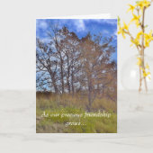 "Als Onze Kostbare Vriendschap kweekt" Wenskaart Kaart (Gele Bloem)