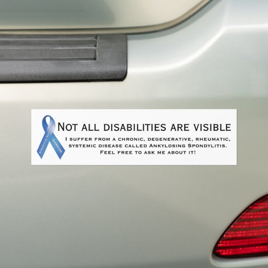 Als onzichtbare ziekte bumpersticker (Op auto)