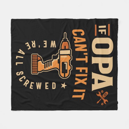 Als Opa Cant repareren het grappige klusjesman opa Fleece Deken (Voorkant (Horizontaal))