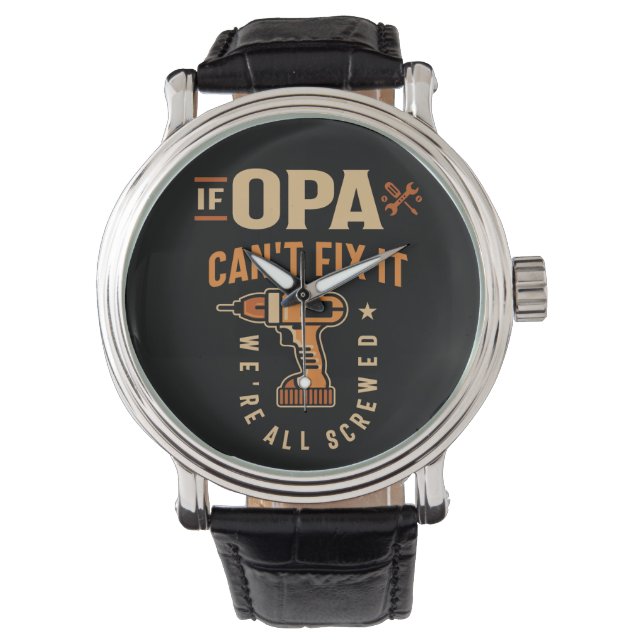 Als Opa Cant repareren het grappige klusjesman opa Horloge (Voorkant)