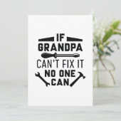 Als opa het niet kan oplossen, kan niemand het bedankkaart (Staand voorkant)