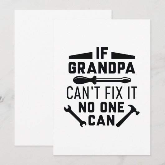 Als opa het niet kan oplossen, kan niemand het bedankkaart (Voorkant / Achterkant)