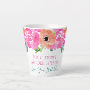 Als overgrootmoeders bloemen waren Gedicht Mooie b Latte Mok