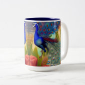  als Pacock Tweekleurige Koffiemok (Voorkant rechts)