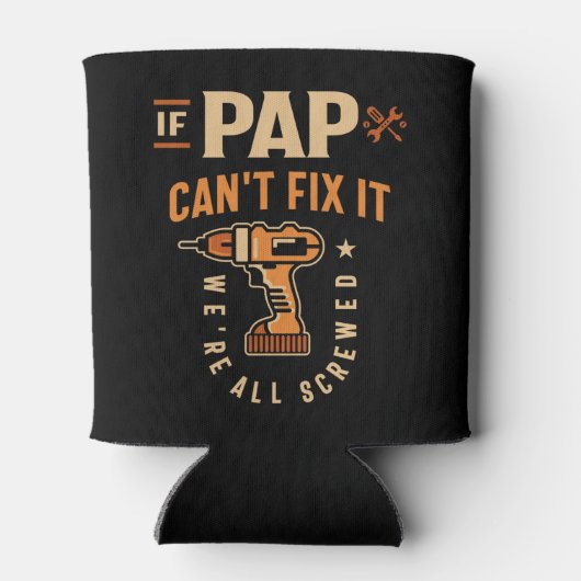 Als Pap het kan repareren grappige klusjesman opa Blikjeskoeler (Achterkant)