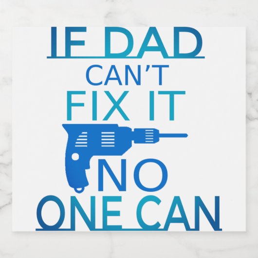 Als papa het niet kan repareren bier etiket (Enkel label)