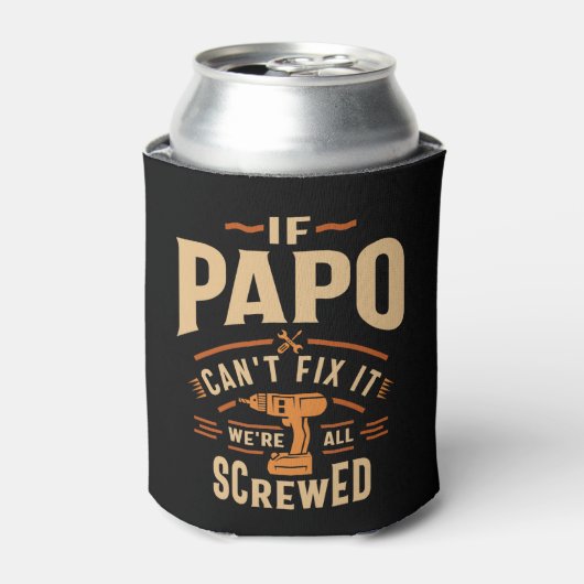 Als papo kan repareren het grappige klusjesman opa blikjeskoeler (Blikje Voorkant)