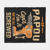 Als Papou het kan repareren grappige klusjesman op Fleece Deken (Voorkant (Horizontaal))