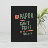 Als Papou het niet kan oplossen, zijn we allemaal Bedankkaart (Staand voorkant)