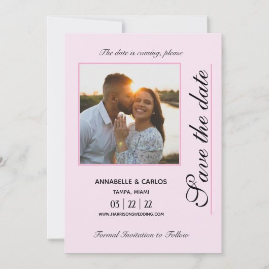 Als Parijs niet zo ver is, bewaar de datum Pink Gl Kaart (Voorkant)