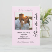 Als Parijs niet zo ver is, bewaar de datum Pink Gl Kaart (Staand voorkant)