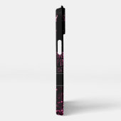 Als parkly Pink ik wil het zwarte patroon Monogram iPhone Hoesje (Rechterkant)