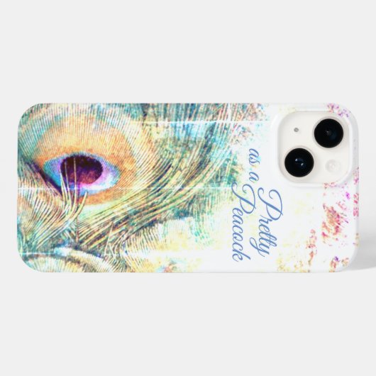 als pauwenpastel wit Case-Mate iPhone case (Achterkant (horizontaal))