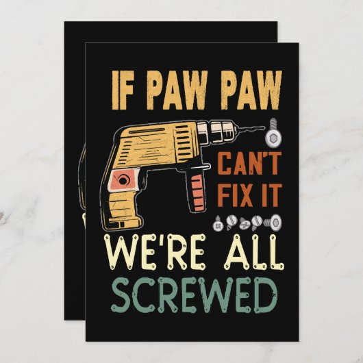 Als paw paw het niet kan repareren, zijn we allema kaart (Voorkant / Achterkant)