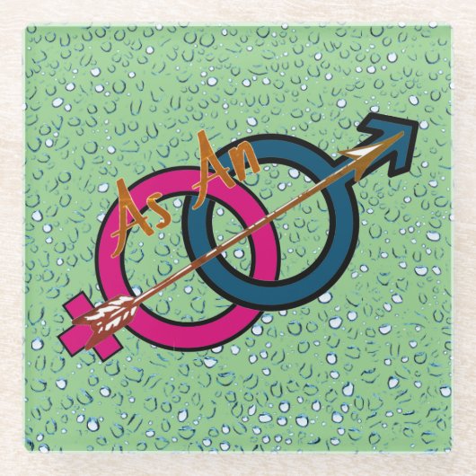 'Als pijl' Logo Glazen Onderzetter (Voorkant)