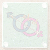 'Als pijl' Logo Glazen Onderzetter (Achterkant)